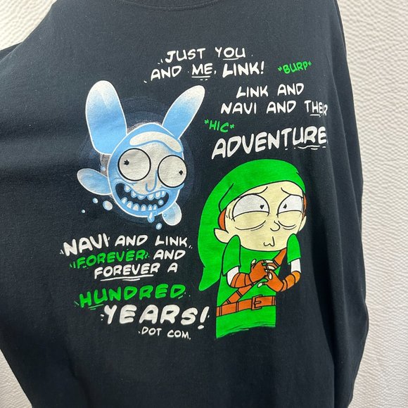 Link And Navi Forever And Ever Rick And Morty The Legend Of Zelda T-Shirt - Picture 2 of 4